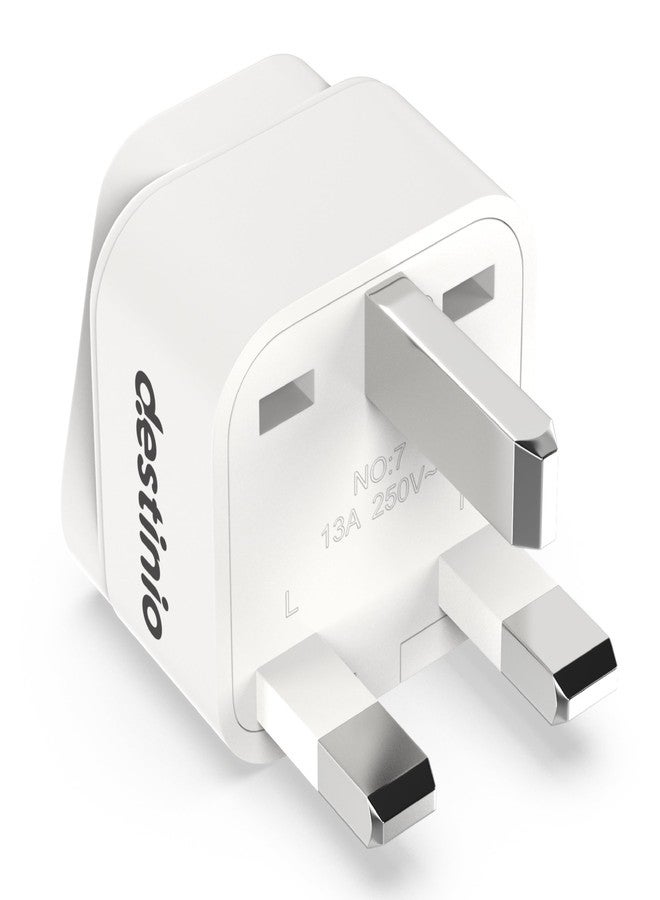 Destinio Type G Plug Adapter, India to UK, UAE, Dubai, Hong Kong, Singapore Travel Converter Socket Plug,UK Adapter for Indian Pins - for Phone,Chargers,Laptop -10 Year Limited Warranty (Pack of 1) - Image 1